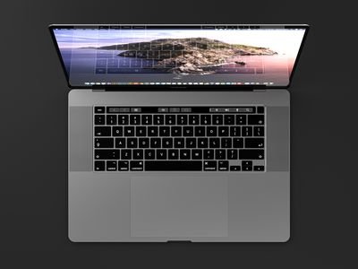 An overhead view of a MacBook Pro