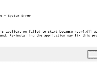 Nspr4 DLL error message in Windows